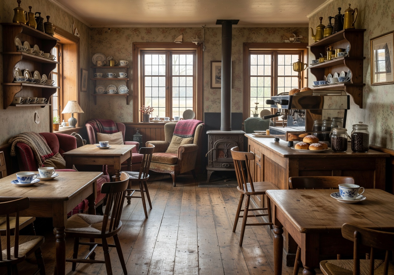 Det Lille Kaffekompaniet cozy café interior with vintage décor in Stavanger old town